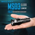 Miniatyrbillede 2 af 2: Lommelygte, 13000 Lumen, Vandtæt, Batteri,sort, Kold Hvid, LITHIUM ION