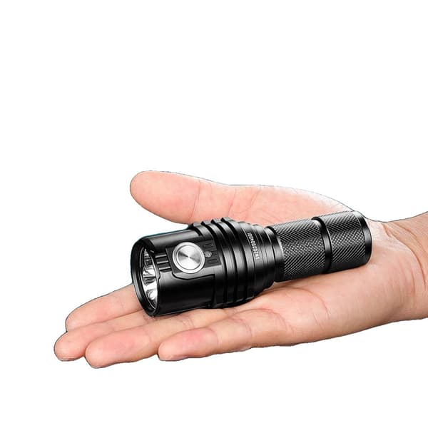 Lommelygte, 13000 Lumen, Vandtæt, Batteri,sort, Kold Hvid, LITHIUM ION