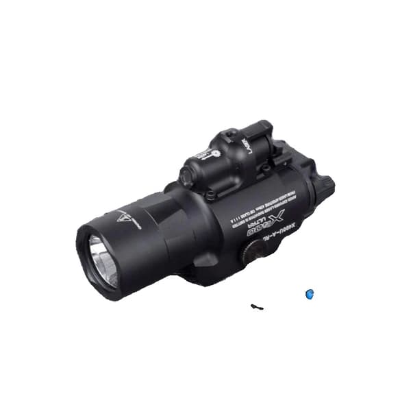 Taktisk Pistollys, 500 Lumen, 5 mW Laserpeger, Hurtig-afmonterings Skinneklips,sort