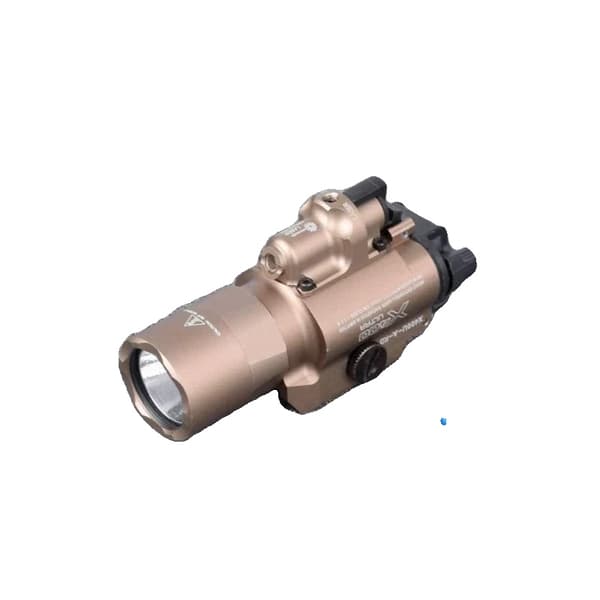 Taktisk Pistollys, 500 Lumen, 5 mW Laserpeger, Hurtig-afmonterings Skinneklips,Beige
