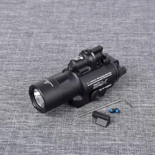 Taktisk Pistollys, 500 Lumen Udgang, Passer til 20mm Skinner, Rød/Grøn Laser Sigtet,sort