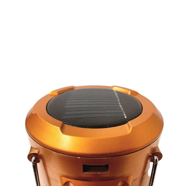LED Campinglampa m/batteri - Koppar eller silver - laddas via solceller