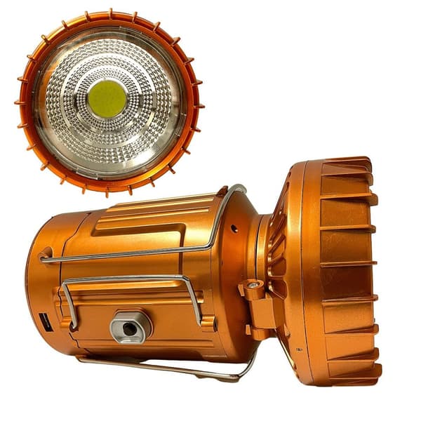 LED Campinglampa m/batteri - Koppar eller silver - laddas via solceller