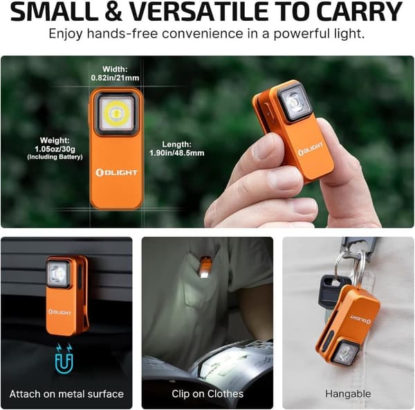OBOSOE taskulamppu clamp lamppu 530 lumenilla, ladattava USB-C:n kautta, työvalo 3-in-1