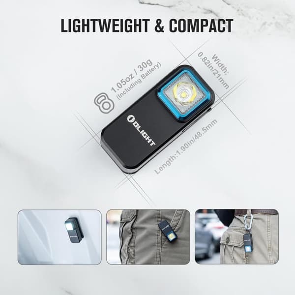 OBOSOE taskulamppu clamp lamppu 530 lumenilla, ladattava USB-C:n kautta, työvalo 3-in-1