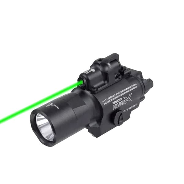 Taktisk Pistollys, 500 Lumen, 5 mW Laserpeger, Hurtig-afmonterings Skinneklips,Blå