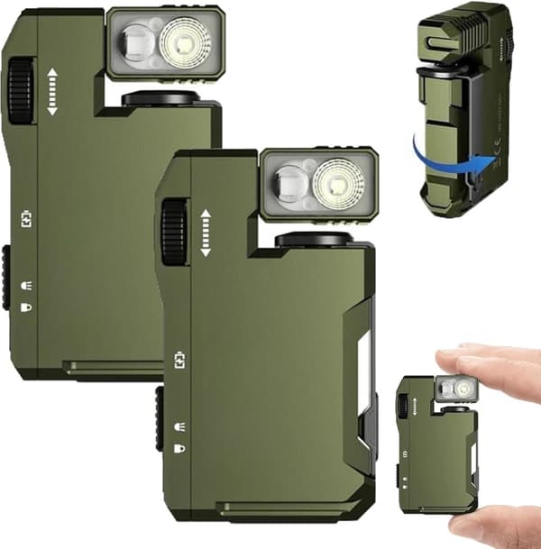 OBOSOE G5 genopladelig lommelygte 2-pak – 400 lumen mini lommelygter med 3 tilstande til udendørs brug