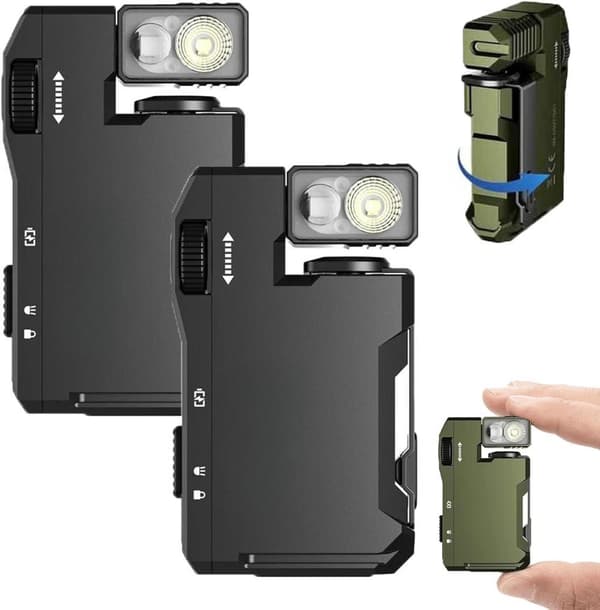 OBOSOE G5 genopladelig lommelygte 2-pak – 400 lumen mini lommelygter med 3 tilstande til udendørs brug