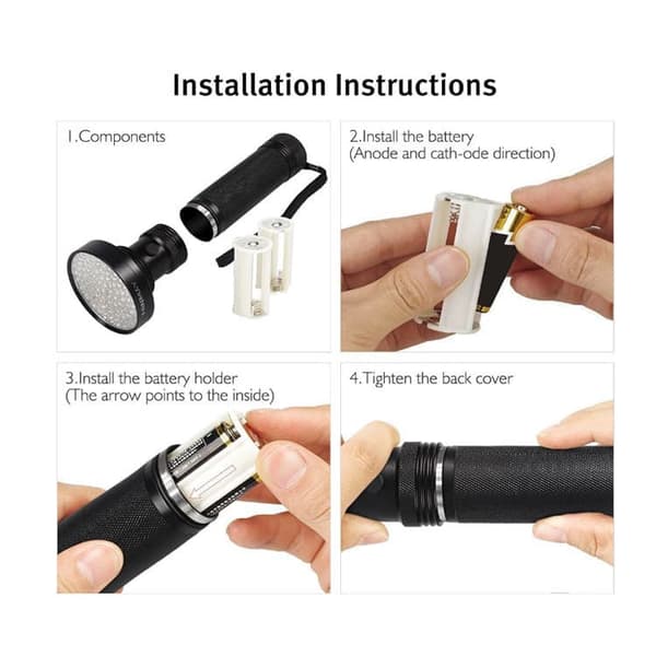 OBOSOE UV-taskulamppu 100 LEDillä - suuri