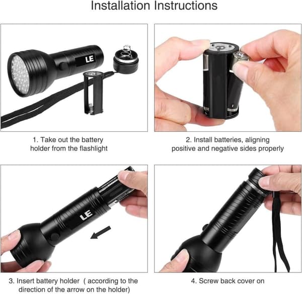 OBOSOE UV lommelygte med 100 LED'er - Large