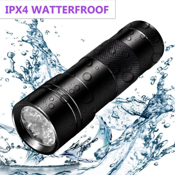 OBOSOE UV Lommelygte med 12 LED'er 395 nm Sort