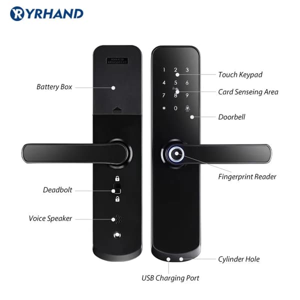 Smart Lås, Biometrisk Fingeraftryksgenkendelse, Bluetooth Forbindelse