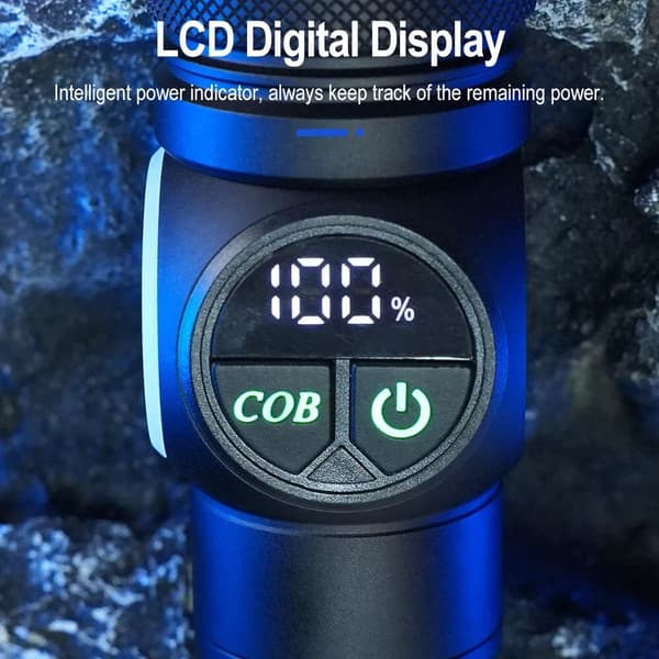Starkt ljus med lång räckvidd, digital effektdisplay, zoom, magnetisk laddning, utomhuscamping