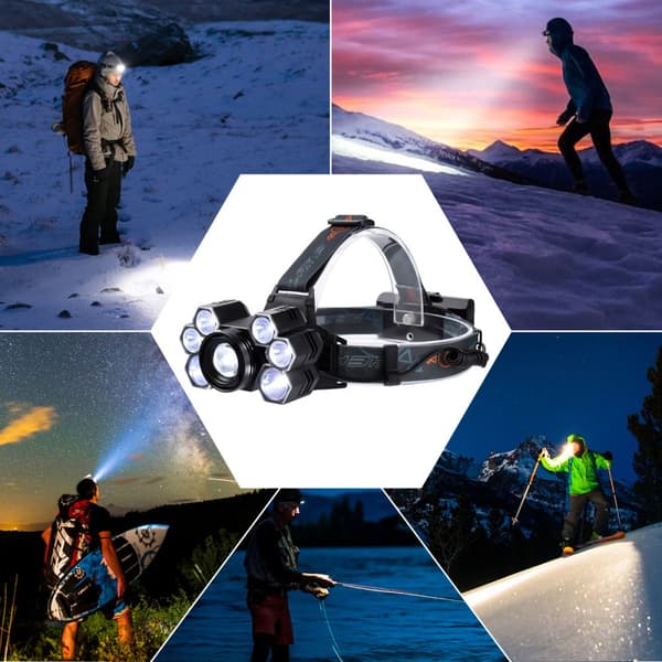 Vattentät Strålkastare Super Bright Head Torch LED USB Strålkastare Camping
