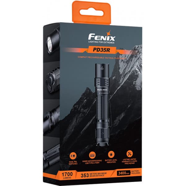 Fenix PD35R -taskulamppu, 1700 lm