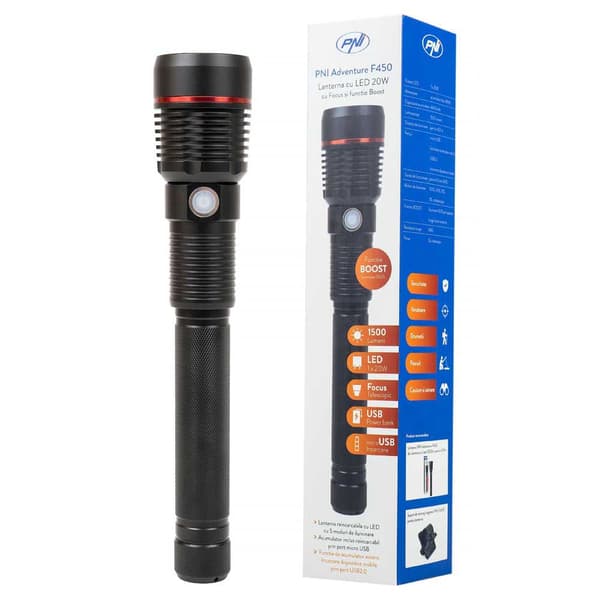 Pni Led Taskulamppu Adventure F450 Musta