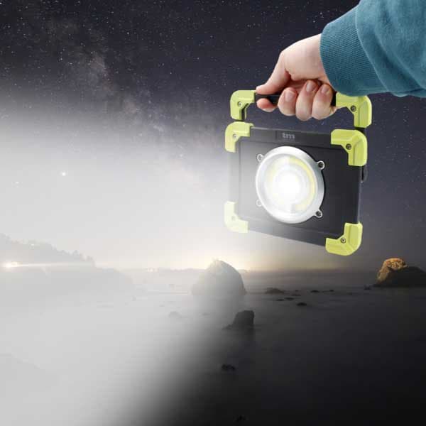 Tm Electron Led Arbejdslygte Tmtor020 Powerbank 20w Gylden