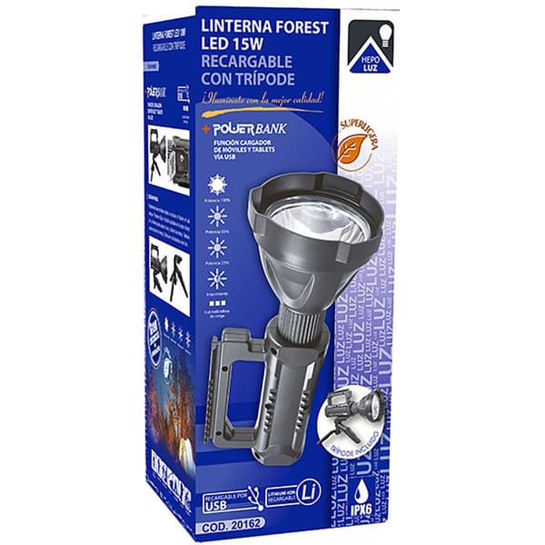 Hepoluz Med Tripod Genopladelig Led-lommelygte Forest Søvfarvet