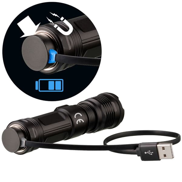 National Geographic Genopladelig Led Lommelygte 9082400 Sort