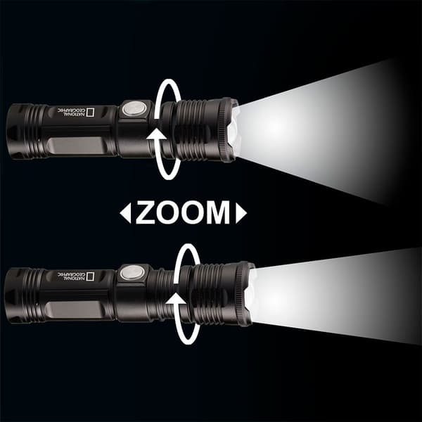 National Geographic Genopladelig Led Lommelygte 9082400 Sort