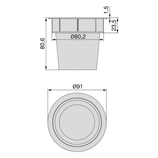 Emuca Objektholder Tilbehør Pot 80 Mm Sort