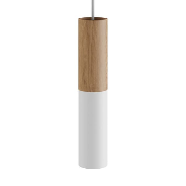 Creative Cables Tub-e14 Trä-och Metallrör För Spotlight Med Dubbelringslamphållare