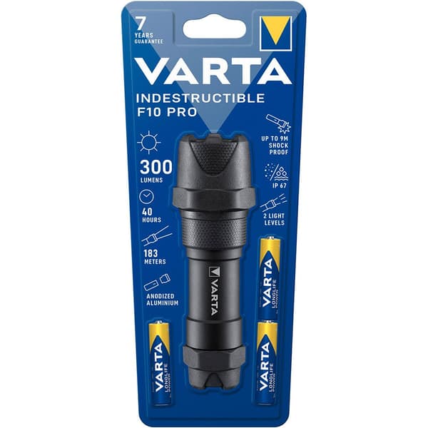 Varta Lykta Indestructible F10 Pro 6w Led Alu 300 Lumen Svart Svart