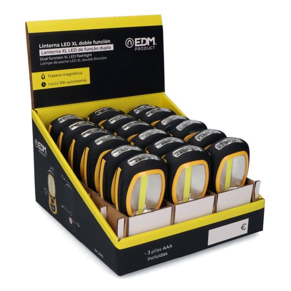 Ficklampa LED EDM 36382 Cob XL 3 W Två funktioner Krok Magnet