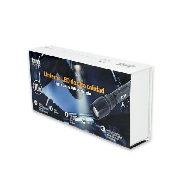 Ficklampa LED TM Electron REC Svart 10W