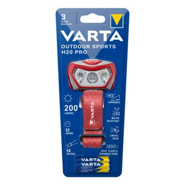 LED-otsavalo Varta Outdoor Sports H20 Pro 200 Lm
