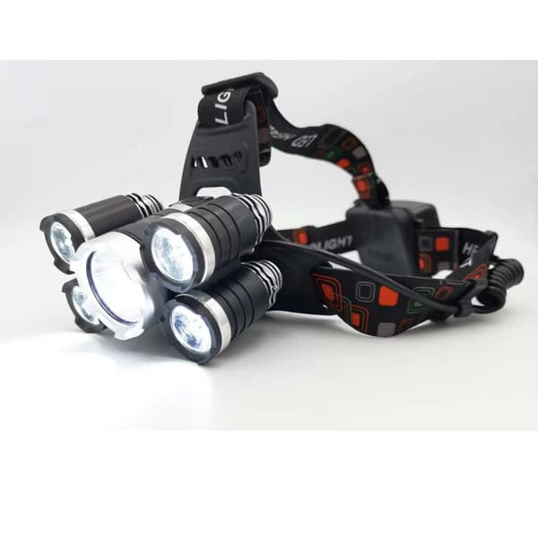 5 x LED otsalamppu, ladattava otsalamppu