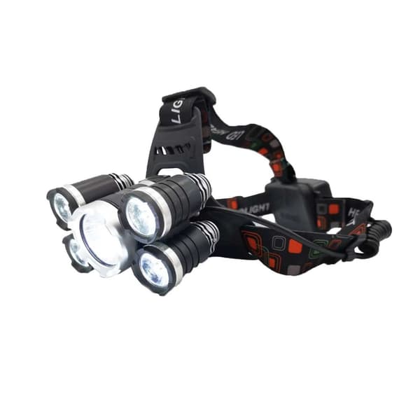 5 x LED forlygte, genopladelig forlygte