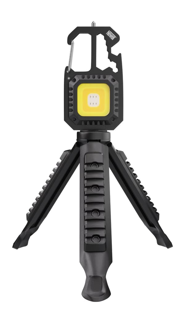 Newell Lunar monitoimityökalu, karbiinihaka, taskulampun jalusta, punainen LED, USB-C