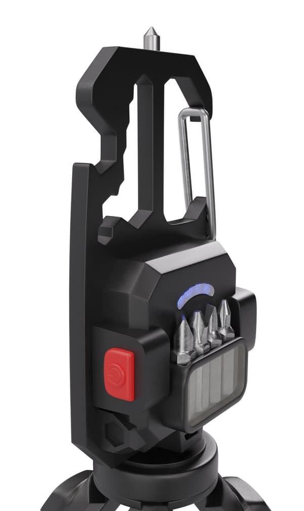 Newell Lunar monitoimityökalu, karbiinihaka, taskulampun jalusta, punainen LED, USB-C