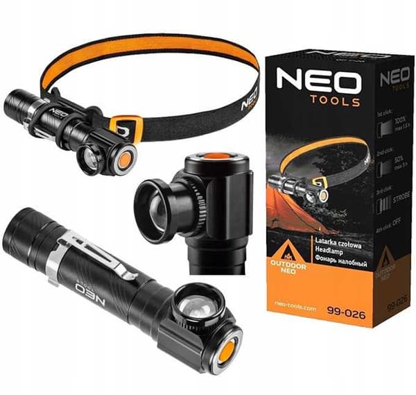 NEO USB-ladattava otsalamppu 800lm CREE