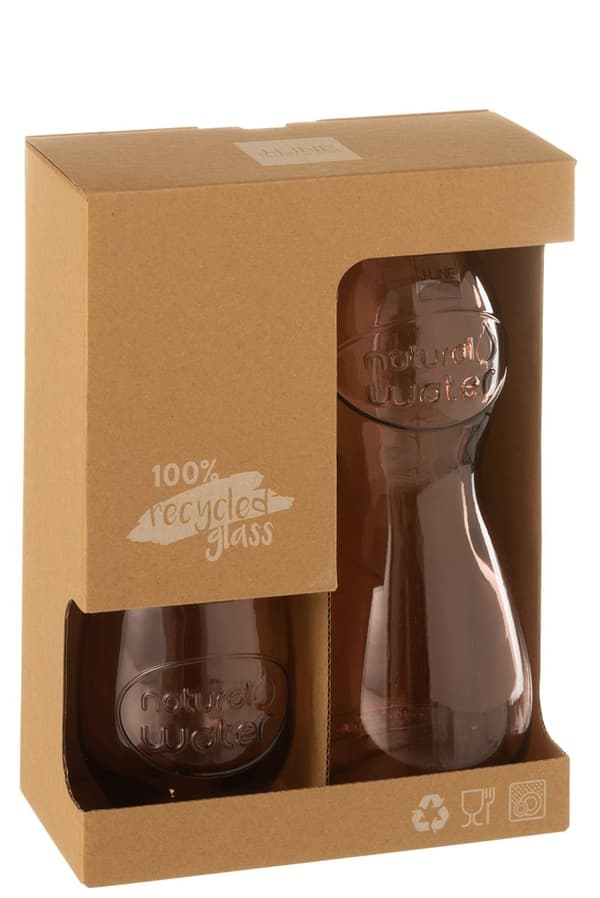 1 flaske + 2 glas samlet i en æske - 100% genbrugsglas - Nedsat fra 159,-