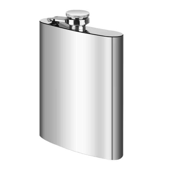 Praktisk hip flask i rostfritt stål, silverfärgad flaska med 250 ml fyllnadskapacitet - För att ta med dig förfriskningar på språng