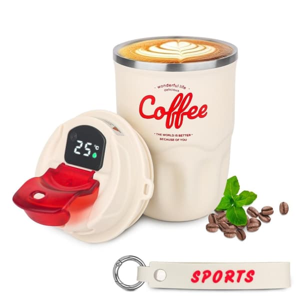 Smart Thermo Cup, 316 Rustfrit Stål, 12h Varme, Lækagesikker, 360 ml