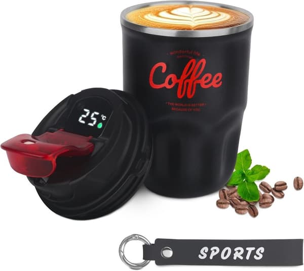 Smart Thermo Cup, 316 Rustfrit Stål, 12h Varme, Lækagesikker, 360 ml