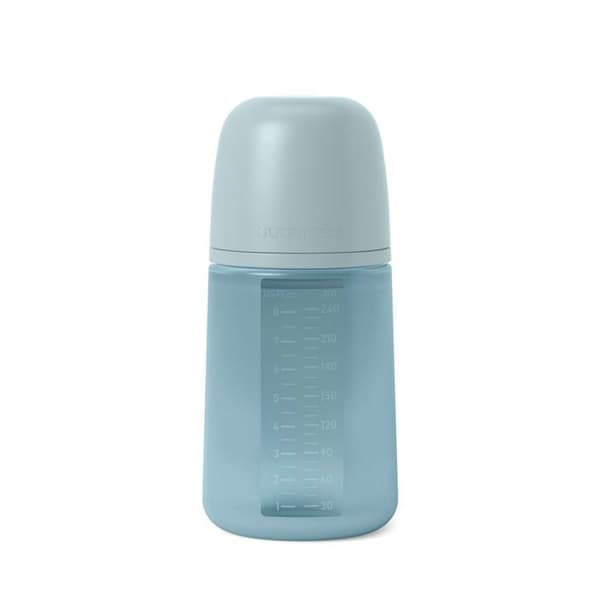 Chicco - SUA000003 - 308071-FLACON SILIKON 240ML/SX PRO DÅT MOYEN/BLEU/NWE HEL SILIKON