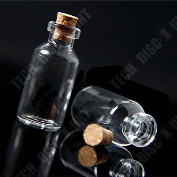 TD® 10 st 5 ml flaskor Miniflaska flaskor Glaskorkpropp Klar