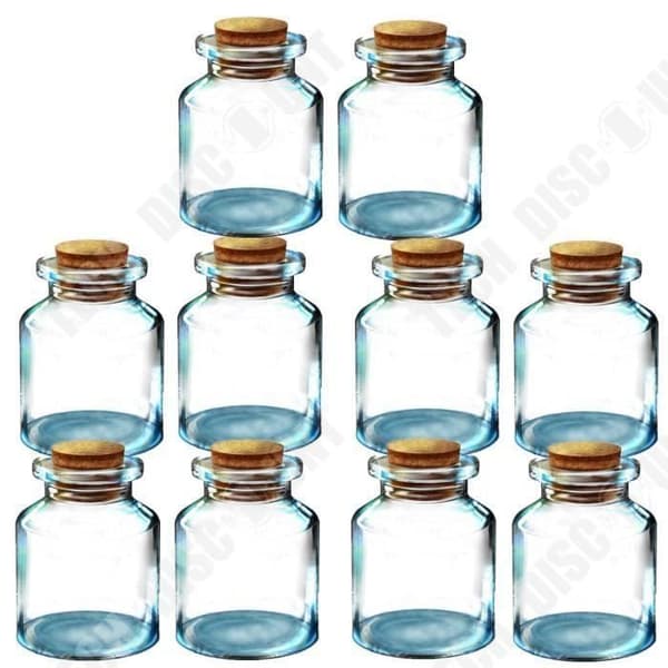 TD® 10 st 5 ml flaskor Miniflaska flaskor Glaskorkpropp Klar
