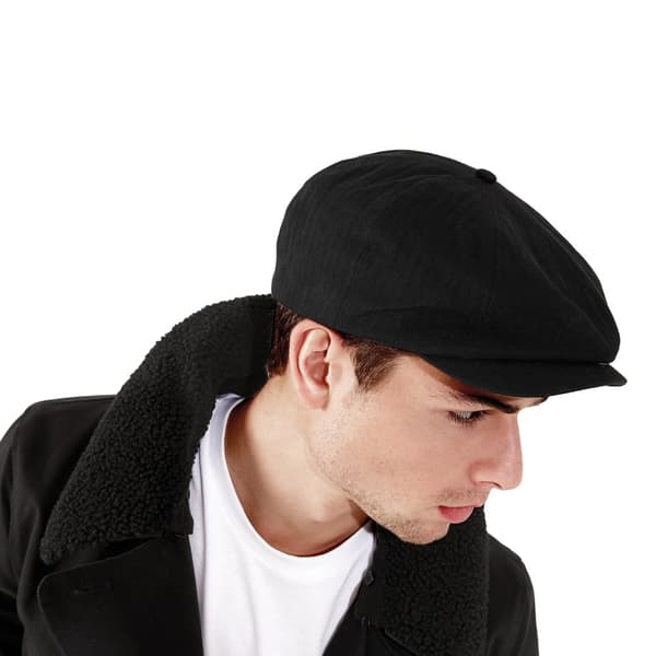 Beechfield Mens Classic Herringbone Newsboy Cap