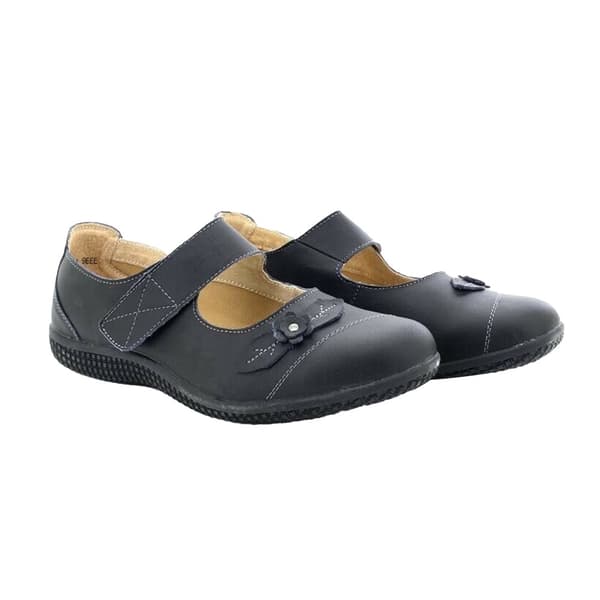 Boulevard Womens/Ladies Touch Fastening Extra Wide Summer Casual Leather Shoes