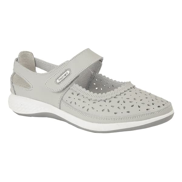 Boulevard Dame/Damer med bred pasform med vinduet tilbage med stansede barsko Light Grey 8 UK