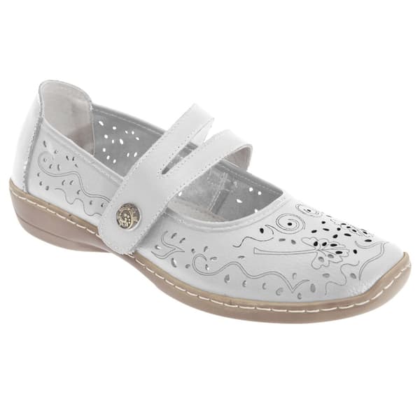 Boulevard Womens/Ladies Touch Fastening Perforated Bar Casual Leather Shoes
