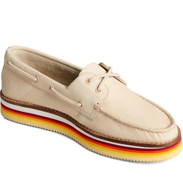 Sperry Womens/Ladies Authentic Original Stacked Leather Boat Shoes Ivory 5 UK