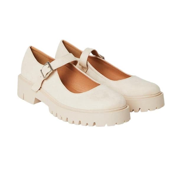 Faith Womens/Ladies Naevia Chunky Mary Janes Beige 5 UK