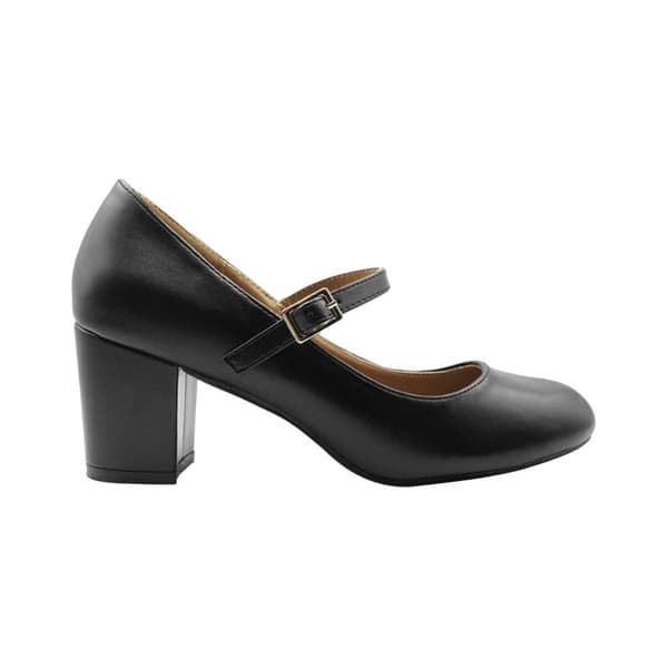 Where's That From Womens/Ladies Araceli Extra Wide Block Heel Mary Janes Black 3 UK Extra Wide