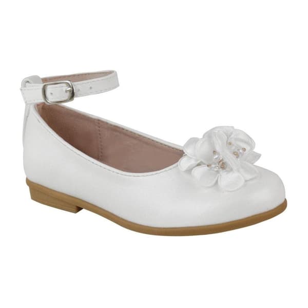 Where's That From Girls Lacen Flower Ankle Strap Flatform Mary Janes